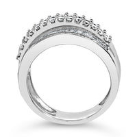 14K White Gold Round and Baguette Diamond Ring (1 1/2 Cttw, F-G Color, SI1-SI2 Clarity)
