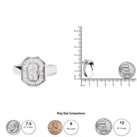 14K White Gold 1.00 Cttw Baguette and Princess-Cut Diamond Cocktail Art Deco Style Ring (H-I Color, SI1-SI2 Clarity)