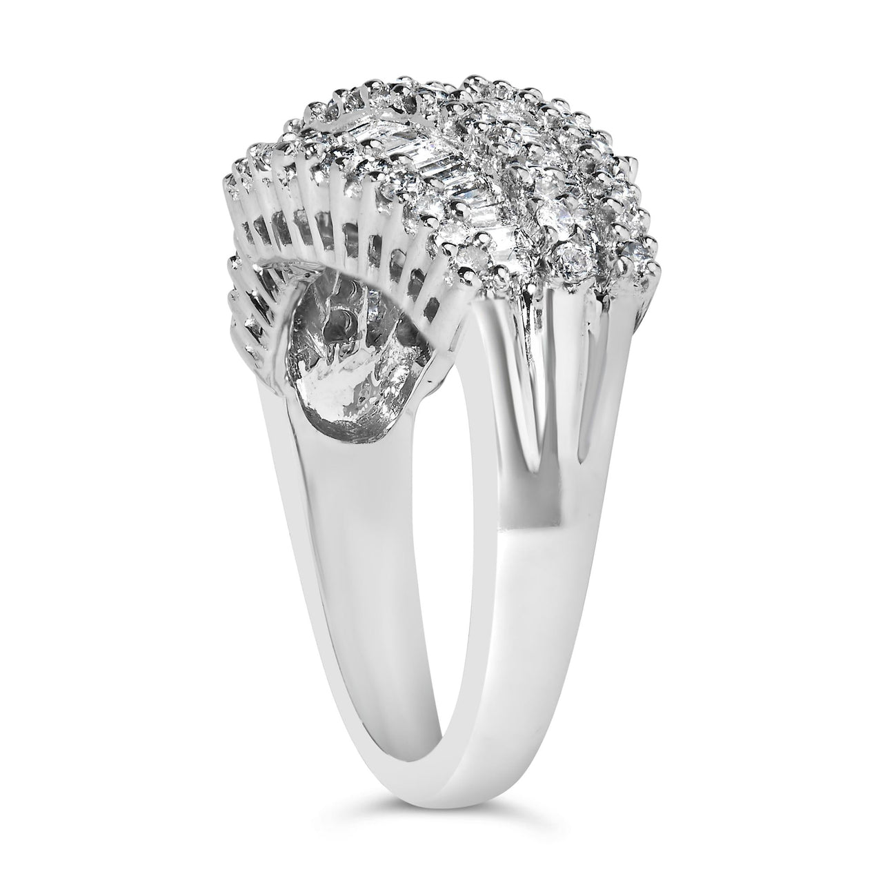 14K White Gold Diamond Cocktail Ring Band (1 3/4 Cttw, H-I Color, SI2-I1 Clarity)