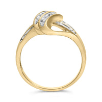 10K Yellow Gold Plated .925 Sterling Silver 1.0 Cttw Diamond Flower Cluster Open Halo Floral Ring (J-K Color, I2-I3 Clarity)