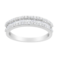14KT White Gold 1/2 Cttw Diamond Modern Band Ring (H-I Color, SI2-I1 Clarity)