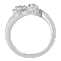 14K White Gold Round and Baguette Diamond Bypass Ring (1/2 cttw, H-I Color, I1-I2 Clarity)