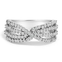 10K White Gold Diamond Bypass Ring (1 Cttw, G-H Color, SI2-I1 Clarity)