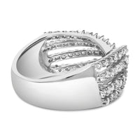 10K White Gold Diamond Bypass Ring (1 Cttw, G-H Color, SI2-I1 Clarity)