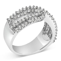 10K White Gold Diamond Bypass Ring (1 Cttw, G-H Color, SI2-I1 Clarity)