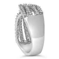 10K White Gold Diamond Bypass Ring (1 Cttw, G-H Color, SI2-I1 Clarity)