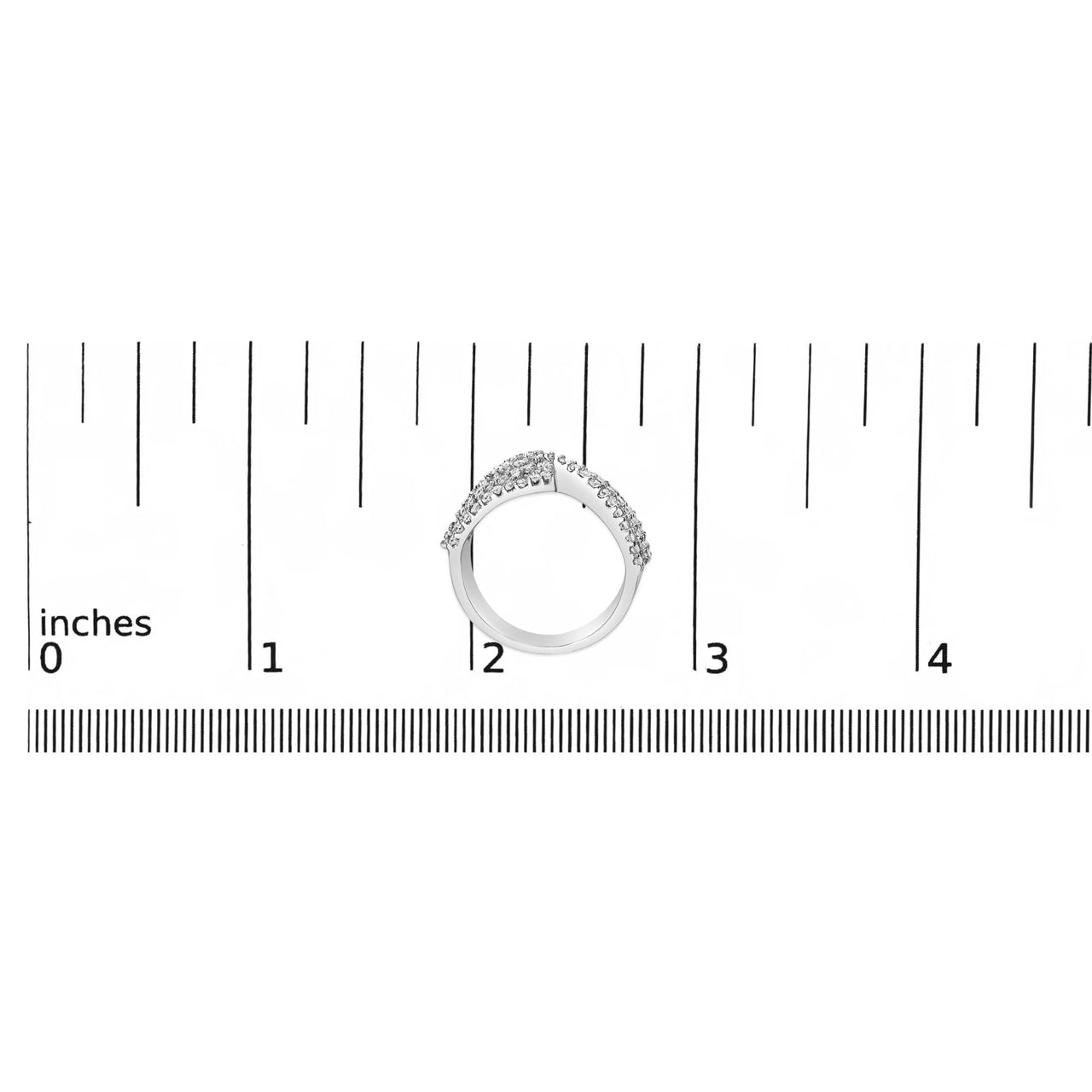 10K White Gold Diamond Bypass Ring (1 Cttw, G-H Color, SI2-I1 Clarity)