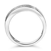 .925 Sterling Silver 1/3 Cttw Baguette Cut Diamond Channel Set Stackable Wedding Ring