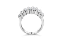.925 Sterling Silver 1.0 Cttw Baguette Cut Diamond Vertical Channel Fluted Multi-Row Unisex Fashion Wedding Ring (H-I Color, I1-I2 Clarity)