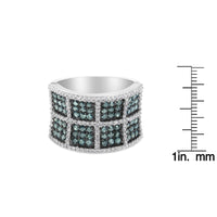 14K White Gold White and Treated Blue Diamond Cocktail Ring (1 1/2 Cttw, H-I Color, I1-I2 Clarity)