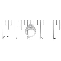 10K White Gold 1.0 Cttw Diamond Rectangular Cushion Shaped Cluster Halo Flared Band Cocktail Fashion Ring (H-I Color, SI2-I1 Clarity)