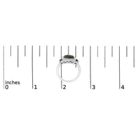 Black Rhodium Plated .925 Sterling Silver 1/2 Cttw White & Blue Diamond Square Halo Cocktail Ring (Fancy Blue & H-I Color, I2-I3 Clarity)