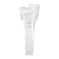 14K White Gold Princess and Baguette-cut Diamond Ring (1 1/3 Cttw, G-H Color, SI2-I1 Clarity)