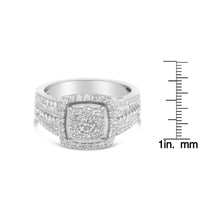 10K White Gold Diamond Cluster Ring (1 Cttw, H-I Color, I1-I2 Clarity)