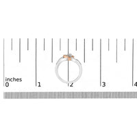 10K Rose Gold Plated .925 Sterling Silver 1/5 Cttw Diamond Two Tone Open Heart Promise or Fashion Ring (I-J Color, I2-I3 Clarity)
