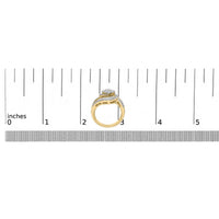14K Yellow Gold 1.0 Cttw Baguette & Brilliant-Cut Diamond Round Floral Cluster Engagement or Fashion Ring with Swirl Wrapped Triple Row Band (H-I Color, SI2-I1 Clarity)