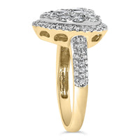 14K Yellow Gold 1 1/2 Cttw Diamond Heart Shaped Composite Ring (H-I Color, SI2-I1 Clarity) - Ring Size 7