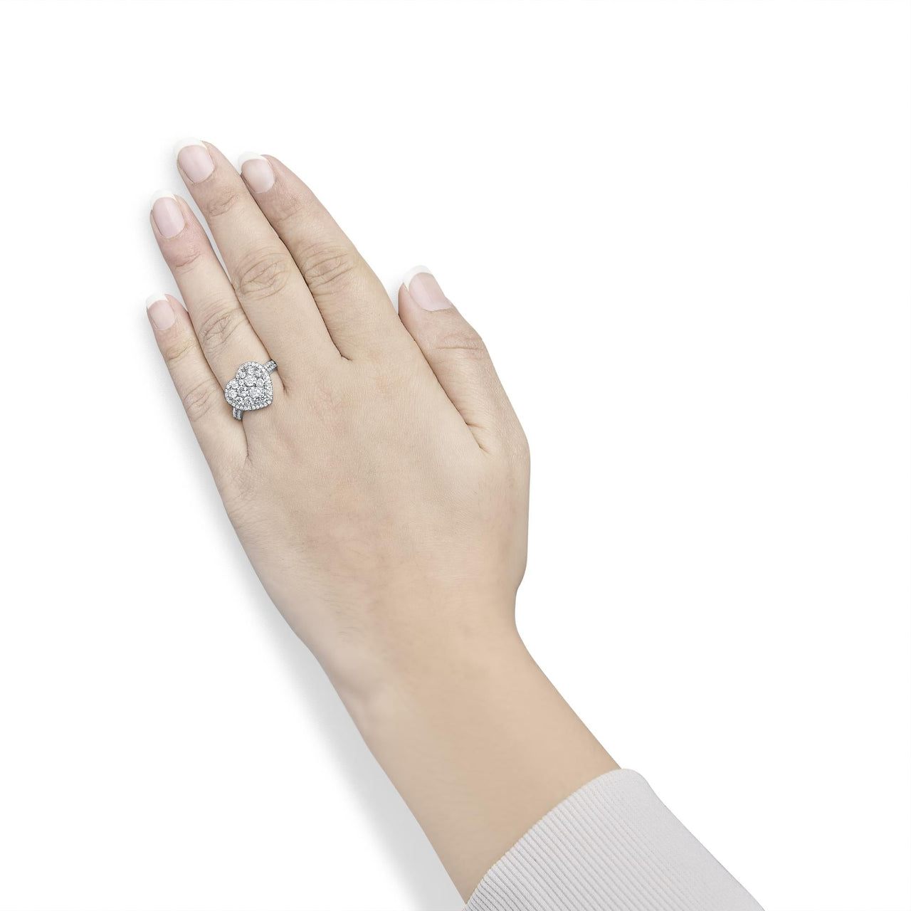 14K Yellow Gold 1 1/2 Cttw Diamond Heart Shaped Composite Ring (H-I Color, SI2-I1 Clarity) - Ring Size 7