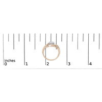 10K Rose Gold 3/4 Cttw Diamond Floral Cluster Head and Twisted Shank Cocktail  Ring (H-I Color, SI1-SI2 Clarity)-