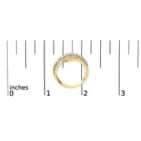 10K Yellow Gold 1.0 Cttw Baguette and Round Diamond Multi-Row Wave Bypass Ring (I-J Color, I1-I2 Clarity)