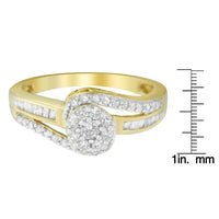 10K Yellow Gold Diamond Cluster Ring (1/2 Cttw, I-J Color, I2-I3 Clarity)