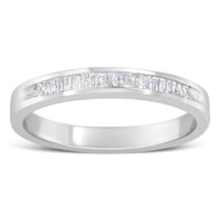 .925 Sterling Silver 1/5 Cttw Diamond Channel-Set Stackable Band Ring (H-I Color, I1-I2 Clarity)