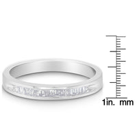 .925 Sterling Silver 1/5 Cttw Diamond Channel-Set Stackable Band Ring (H-I Color, I1-I2 Clarity)