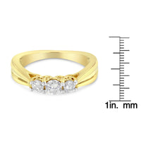 10K Yellow Gold Three-stone Diamond Ring (0.50 cttw, J-K Color, I2-I3 Clarity)