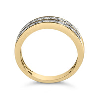 10K Yellow Gold Two-Row Diamond Band Ring (1 Cttw, J-K Color, I1-I2 Clarity)