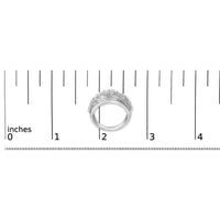 .925 Sterling Silver 2.0 Cttw Round & Baguette Cut Diamond Multi-Row Channel Set Tapered Cocktail Fashion Ring (I-J Color, I3 Clarity)