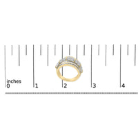 .925 Sterling Silver 2.0 Cttw Round & Baguette Cut Diamond Multi-Row Channel Set Tapered Cocktail Fashion Ring (I-J Color, I3 Clarity)