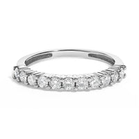 IGI Certified 1/2 Cttw Diamond 10K White Gold Prong Set Fluted Band Style Ring (I-J Color, I2-I3 Clarity)