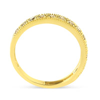 IGI Certified 1/2 Cttw Diamond 10K Yellow Gold Prong Set Beaded Milgrain Band Style Ring (J-K Color, I2-I3 Clarity)