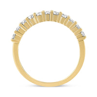 IGI Certified 1/2 Cttw Diamond 10K Yellow Gold Prong Set Fluted Band Style Wedding Ring (J-K Color, I1-I2 Clarity)