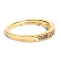 IGI Certified 1/4 Cttw Diamond 10K Yellow Gold Channel Set Band Style Ring (J-K Color, I2-I3 Clarity)