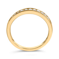 IGI Certified 1/4 Cttw Diamond 10K Yellow Gold Channel Set Band Style Ring (J-K Color, I2-I3 Clarity)