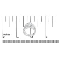10K White Gold 2 1/2 Cttw Round and Baguette-Cut Diamond Multi-Row Bypass Ring (J-K Color, I2-I3 Clarity)