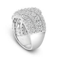 10K Gold 3.00 Cttw Diamond Multi Row Cluster Band Ring (I-J Color, I3 Clarity)