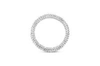 10K White Gold 1.0 Cttw Princess Cut Diamond Double Row Eternity Band Ring