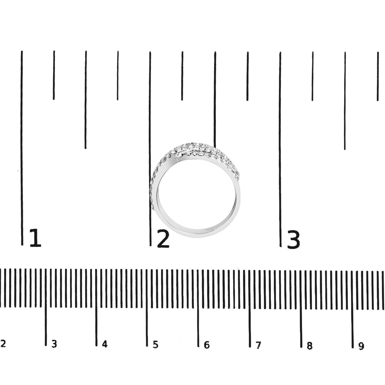 10K White Gold 3/4 Cttw Princess Natural Diamond Split Shank and Weave Band Ring (H-I Color, SI1-SI2 Clarity)