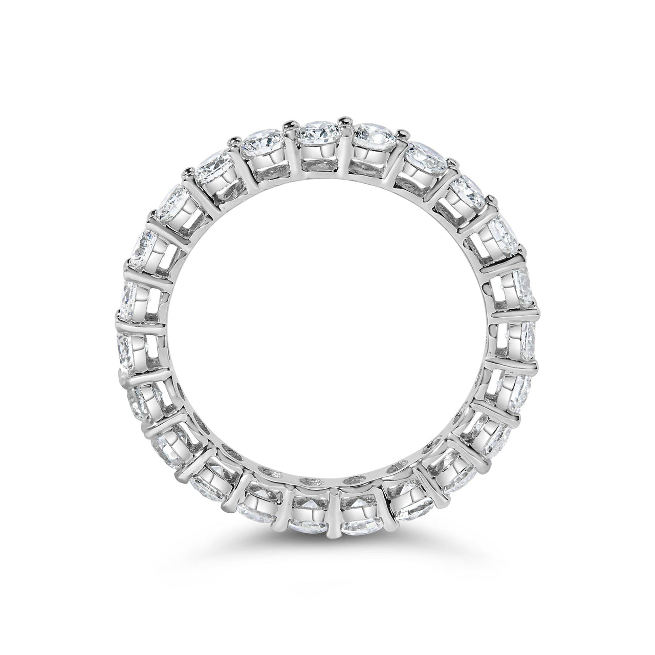 14K White Gold 2 1/4 Cttw Round Lab Grown Diamond Eternity Band Ring (F-G Color, VS1-VS2 Clarity)
