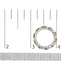 14K White Gold 3.00 Cttw Alternating White and Yellow Lab-Grown Diamond Eternity Band Ring (F-G Color, VS1-VS2 Clarity)