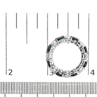 14K White Gold 6 1/4 Cttw Alternating Lab-Grown White and Natural Treated Blue Diamond Eternity Band Ring (F-G Color, VS1-VS2 Clarity)  - Ring Size 7.5