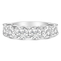 14K White Gold 3.0 Cttw Lab-Grown Diamond Shared Prong Set 6 Stone Band Ring