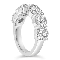 14K White Gold 3.0 Cttw Lab-Grown Diamond Shared Prong Set 6 Stone Band Ring