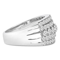 .925 Sterling Silver 2.00 Carat Lab Grown Diamond Multi Row Band Ring