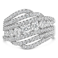 .925 Sterling Silver 2.00 Cttw Lab Grown Diamond Cluster Band Ring