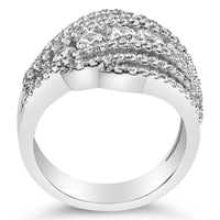 .925 Sterling Silver 2.00 Cttw Lab Grown Diamond Cluster Band Ring