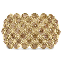 10K Yellow Gold 2.0 Cttw Brown Diamond Teardrop Design Cocktail Ring