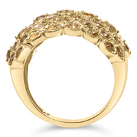 10K Yellow Gold 2.0 Cttw Brown Diamond Teardrop Design Cocktail Ring